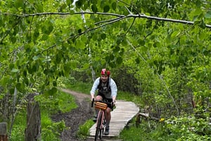 Riding around Bruce Pit with the gang