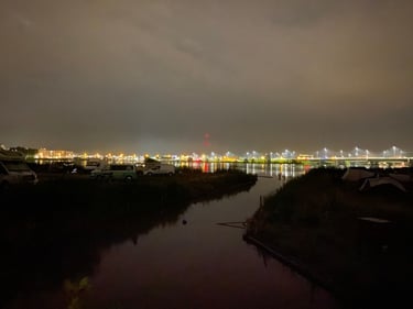 late night view from the camping spot