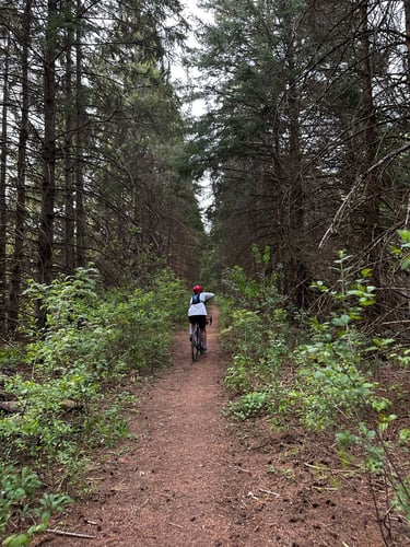 Riding around Bruce Pit with the gang