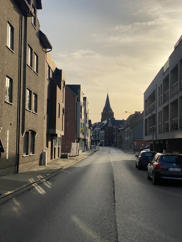 a street with cars parked along it