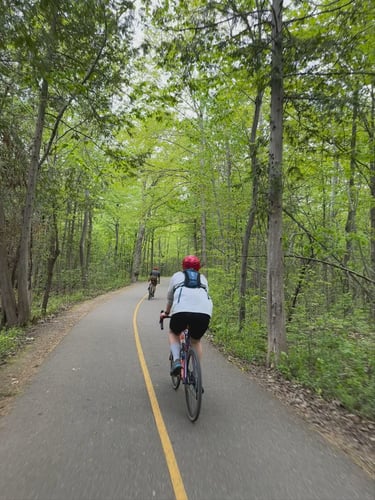 Riding around Bruce Pit with the gang
