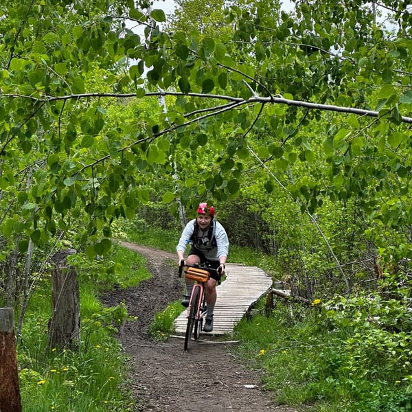Riding around Bruce Pit with the gang